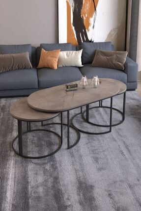 pazarella ORTA SEHPA ZİGON SEHPA YAN SEHPA 3 LÜ SET DOLUNAY GORDİON