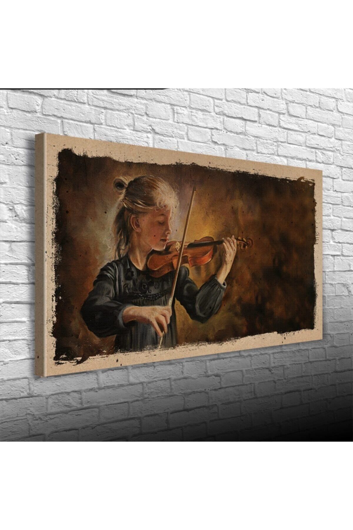 pazarella Kemancı Kız Canvas Tablo (60x120)