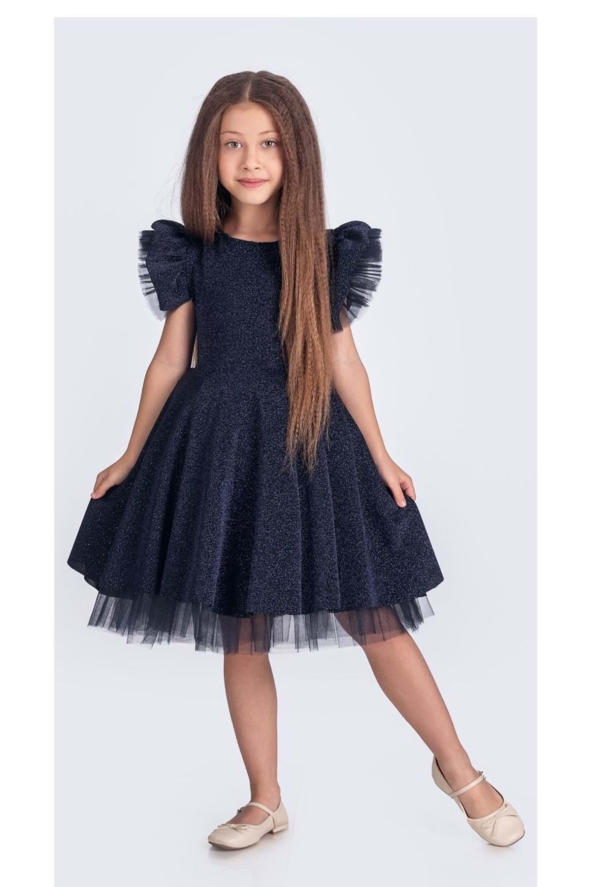 Mnk Baby&Kids-Girl's Silvery Chanzelize Evening Dress - Navy Blue M00669 2