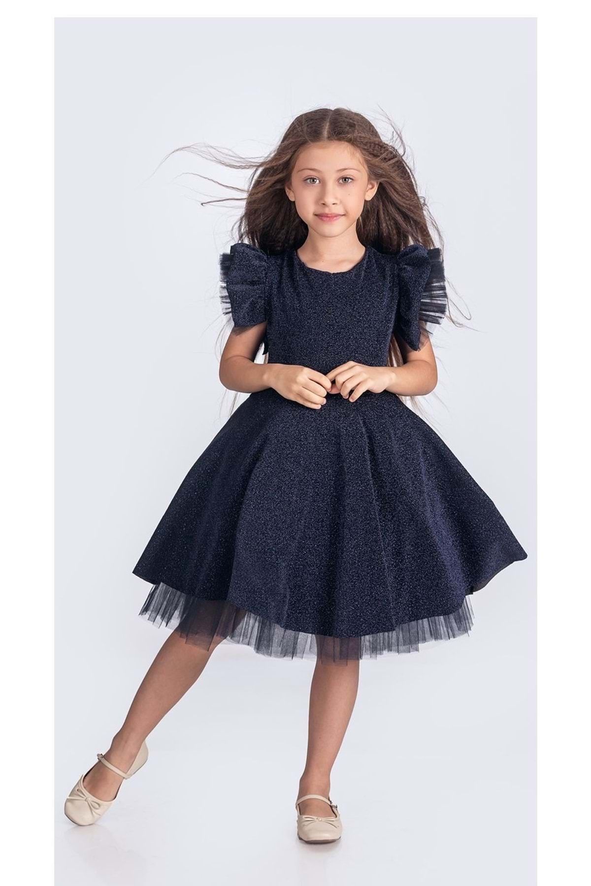 Mnk Baby&Kids-Girl's Silvery Chanzelize Evening Dress - Navy Blue M00669 1