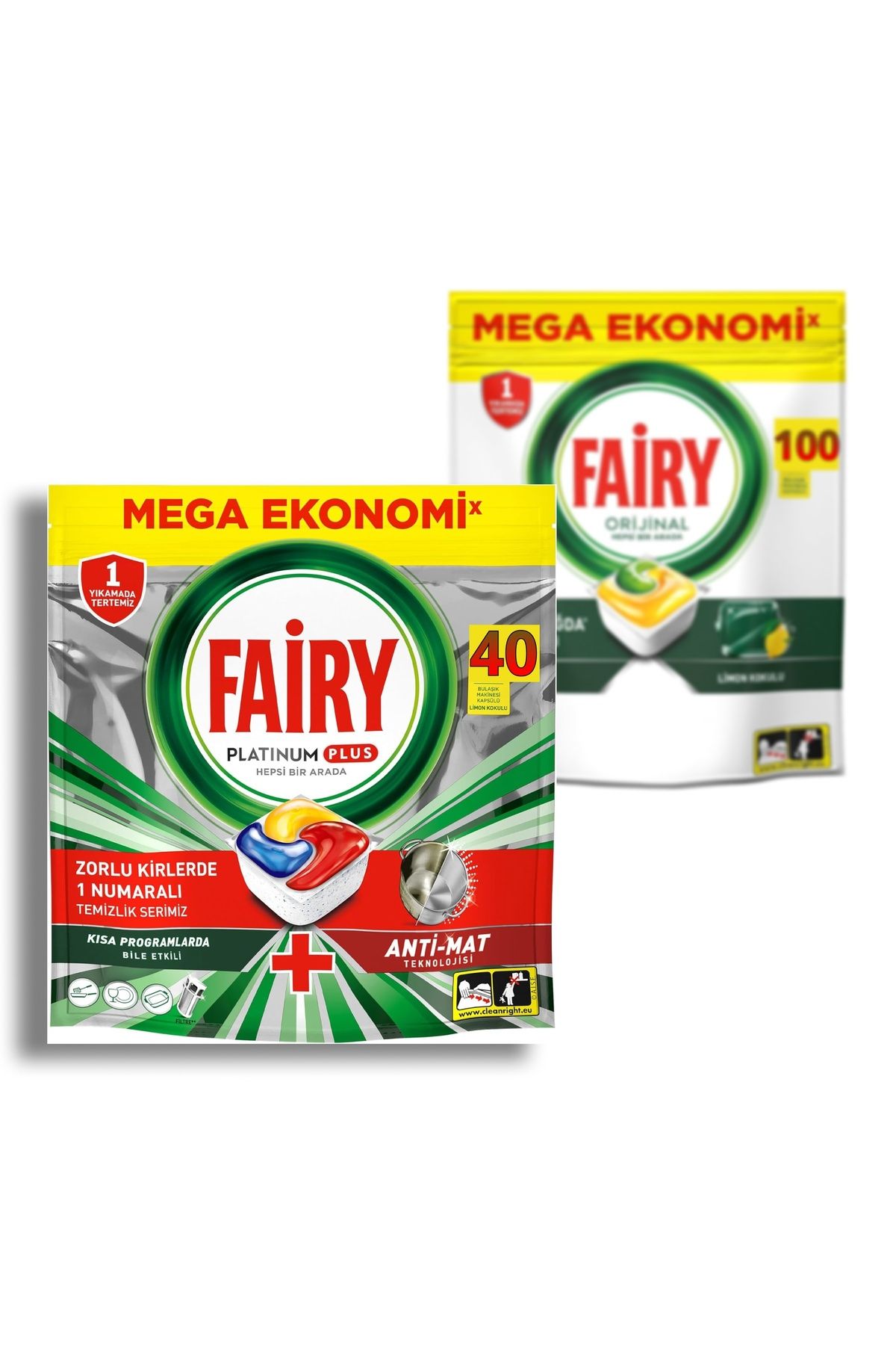 Fairy 10040 - Fairy Platinum Plus 40 ve Fairy Hepsi 1 Arada Limon 100