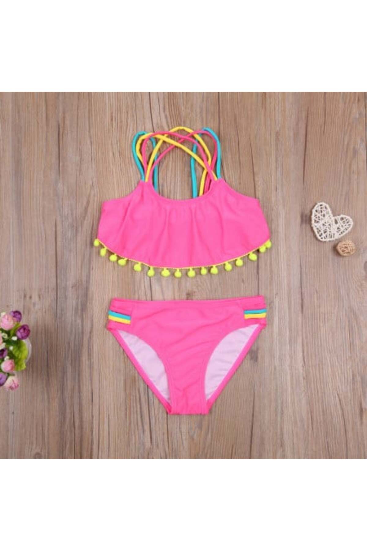 OEM Costum De Baie Cu Ciucuri Din 2 Piese Drool (culoare: Roz) Femeie - 11–12 years