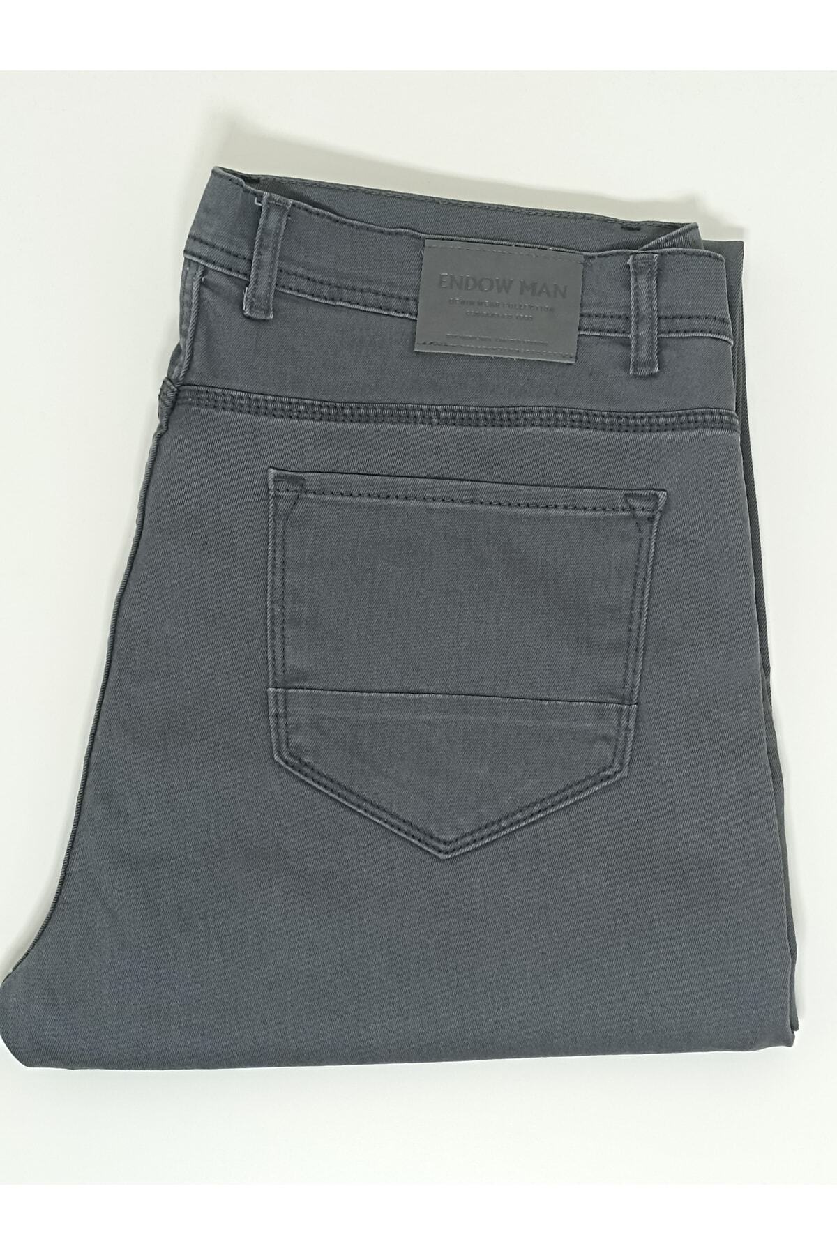 gambia outdoors Erkek Likralı Büyük Beden Normal Bel Düz Paça Kot Pantolon Battal A Kalite görsel 5