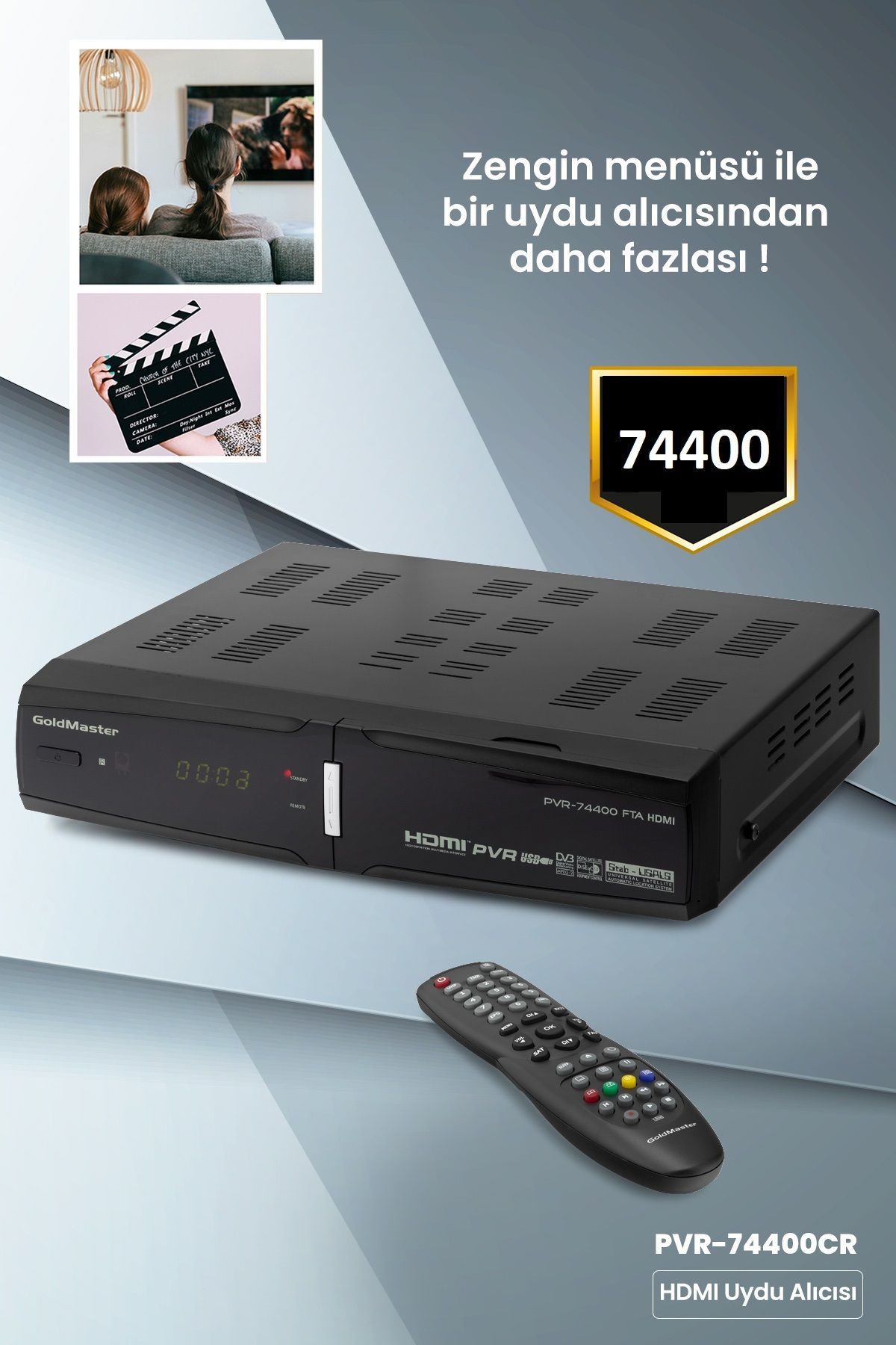 GOLDMASTER 74400 HDMI Çıkışlı Tüplü TV Uyumlu Scart Uydu Alıcısı