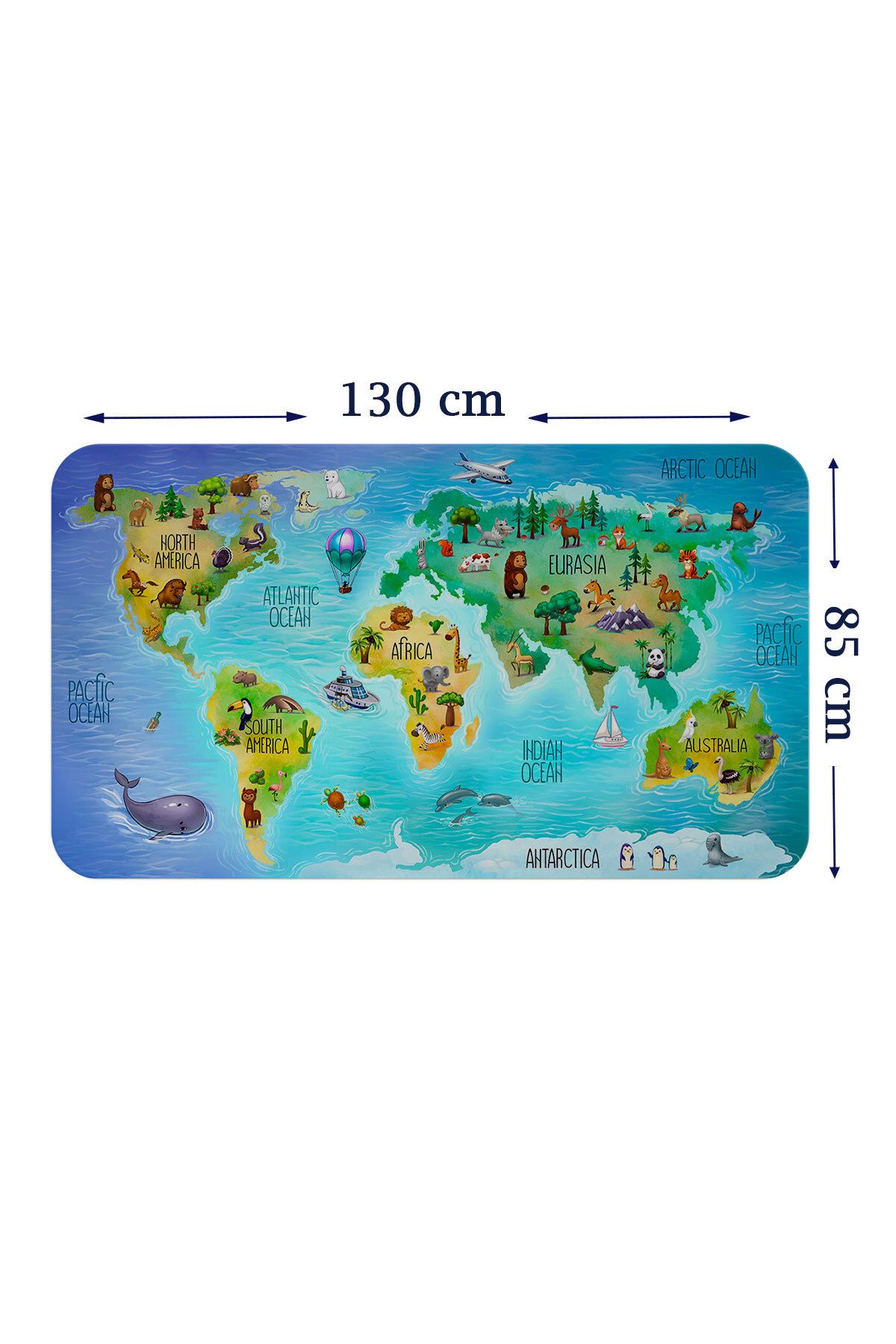 Haye Collection Eğitici Dünya Haritası Dünya Atlası Çocuk ve Bebek Odası Duvar Sticker-85x130-3800