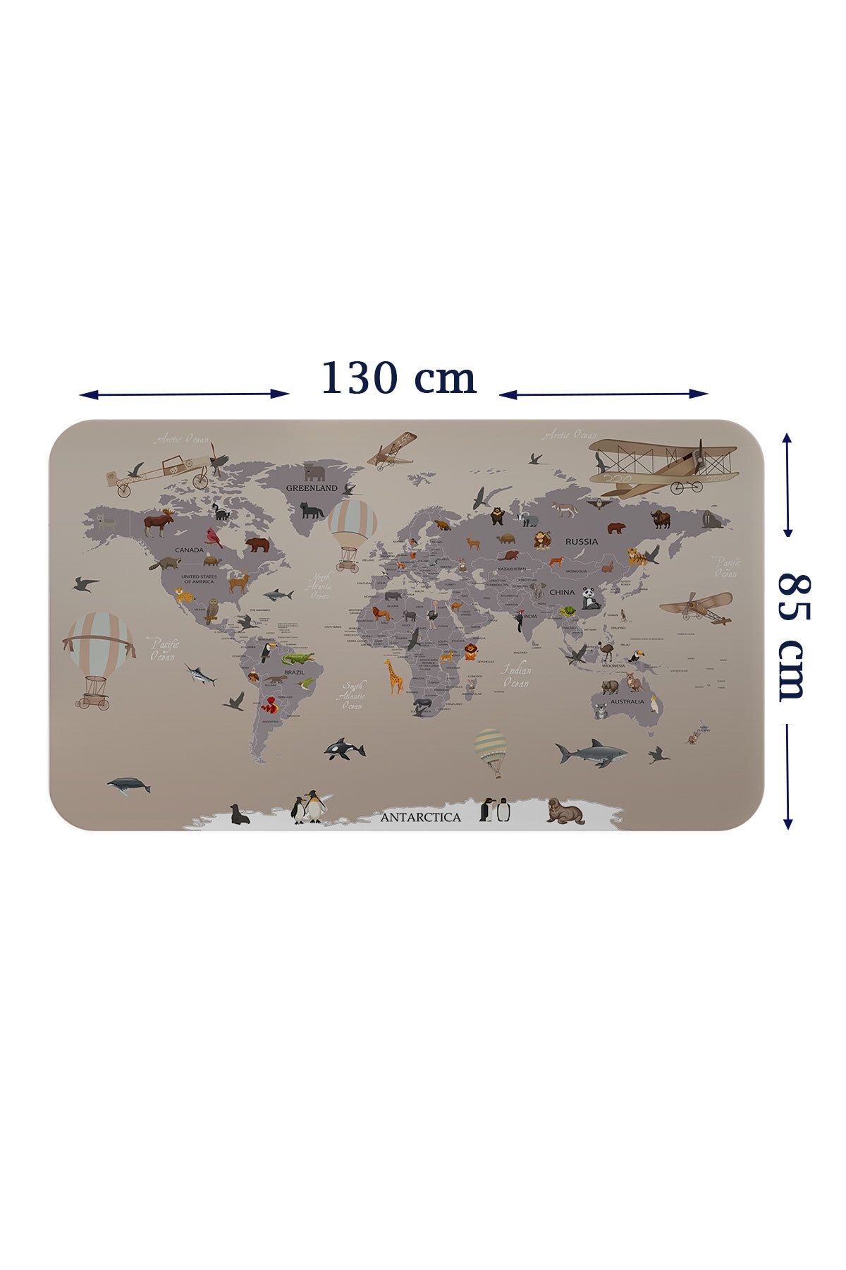 bluvex Eğitici Dünya Haritası Dünya Atlası Çocuk ve Bebek Odası Duvar Sticker-85x130-3814