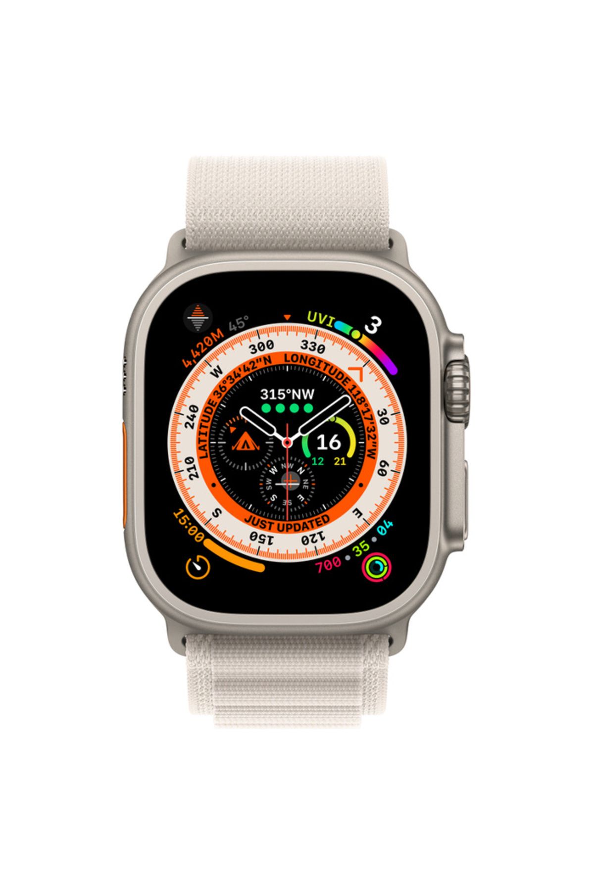 Apple-Watch Ultra Titanium case 49mm Starlight Alpine Loop GPS+CELL-Medium 2