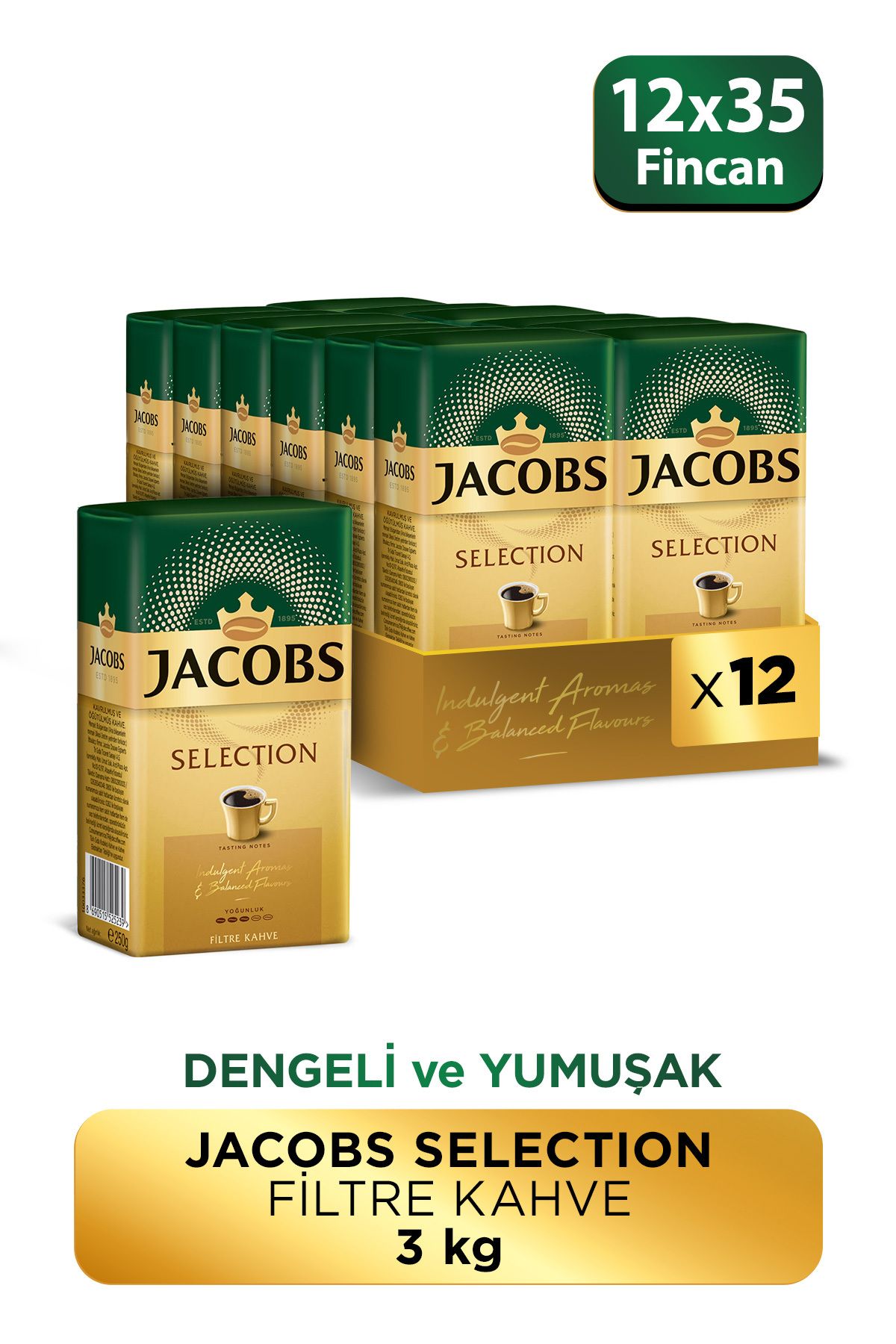 Jacobs Selection Filtre Kahve 250 Gr X 12 Adet