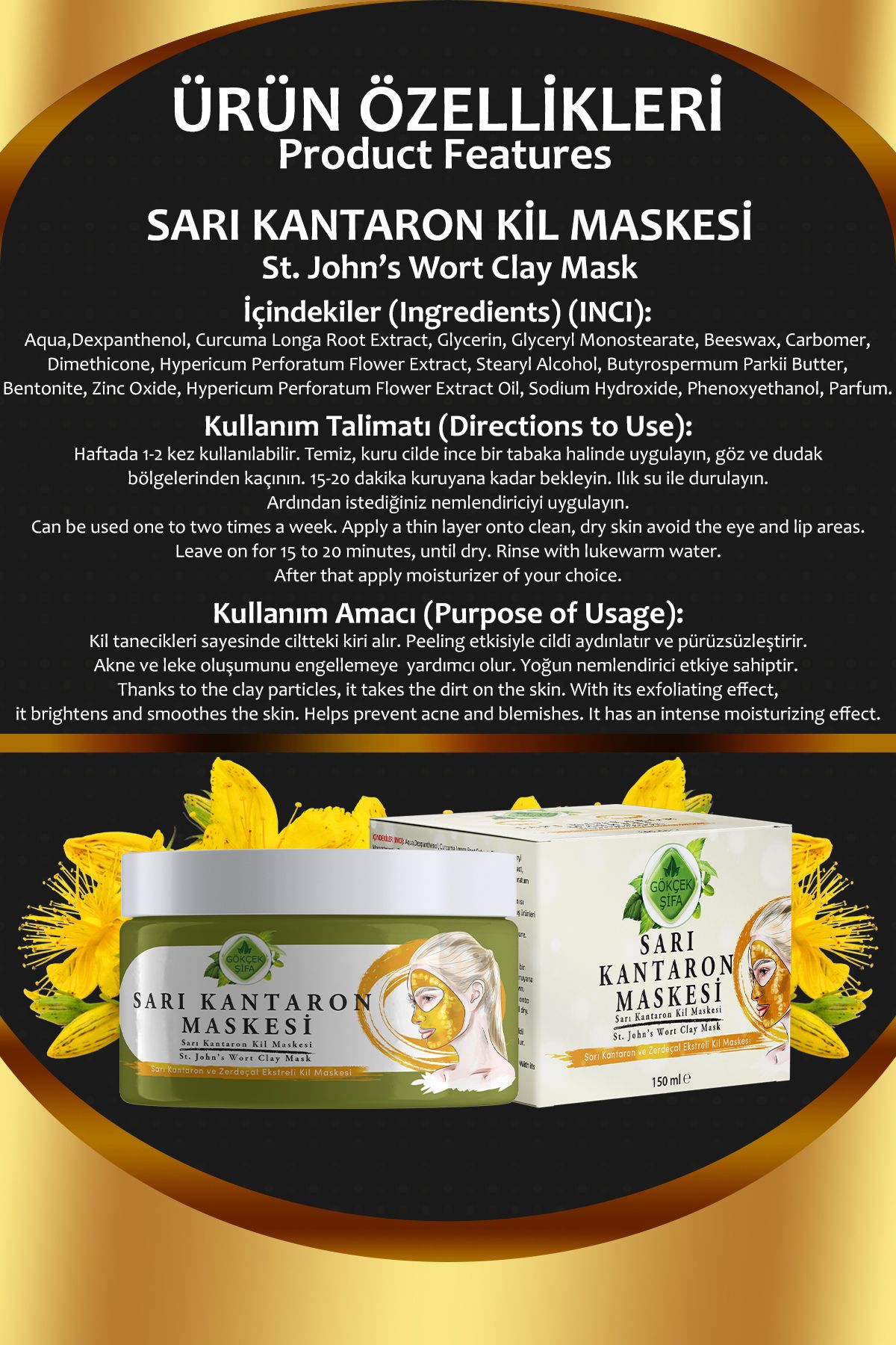 Gökçek Şifa-St. John's Wort Clay Mask - St. John's Wort Clay Mask 2