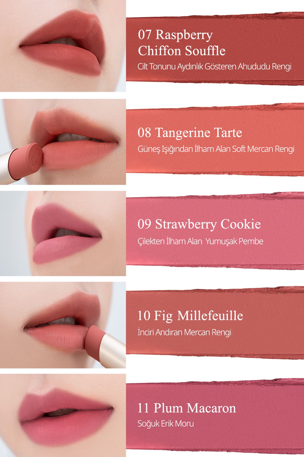 CLIO-Clio Chiffon Mood Lip - Soft Texture, Light Matte Appearance Lipstick (11 Plum Macaron) 5