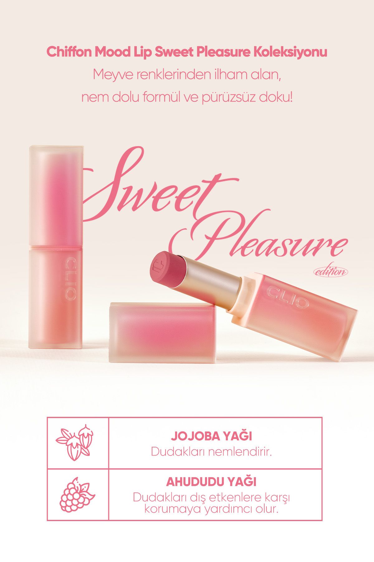 CLIO-Lipstick with Soft Texture, Light Matte Appearance Clio Chiffon Mood Lip (09 Strawberry Cookie) 6