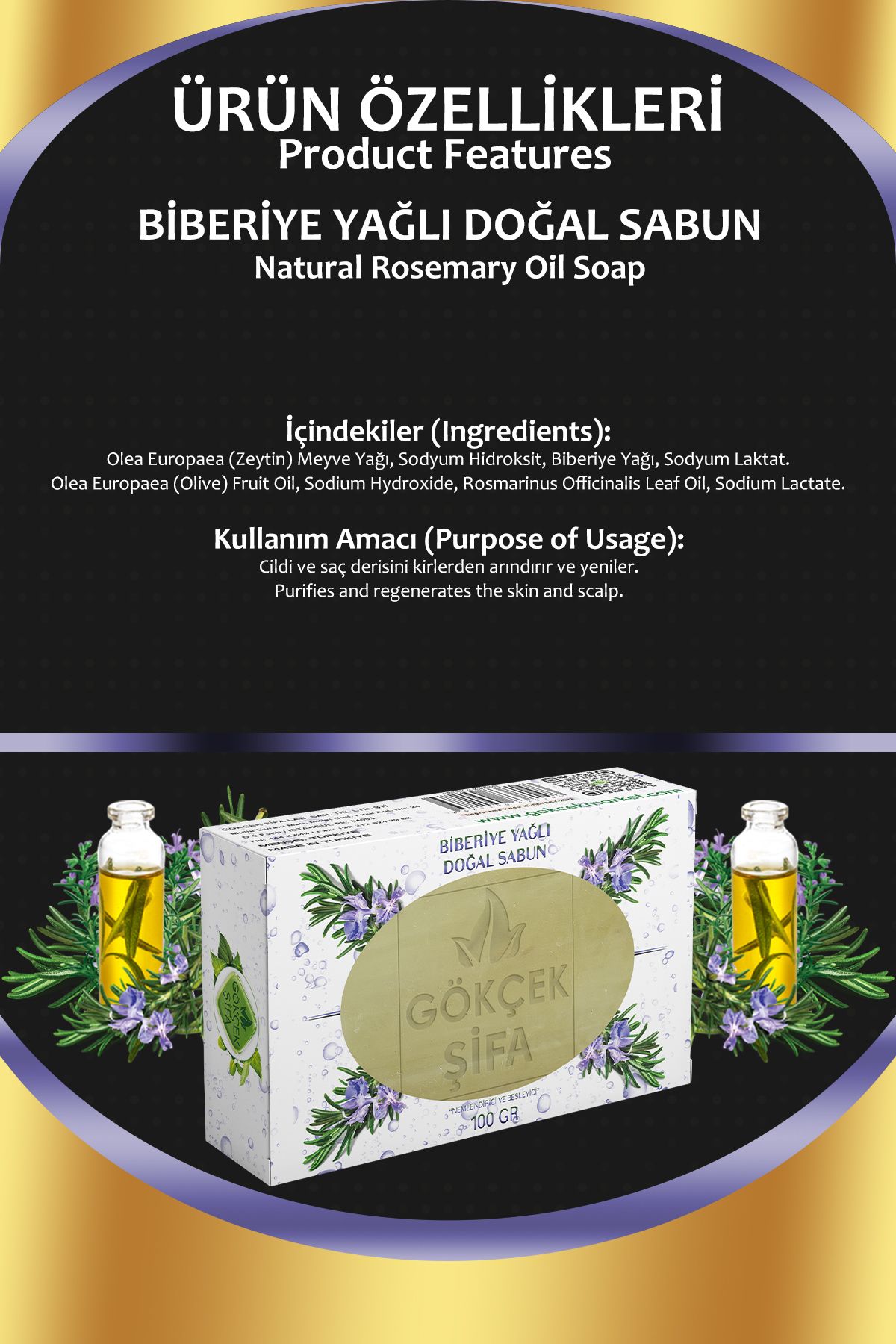 Gökçek Şifa-Natural Soap with Rosemary Oil 2