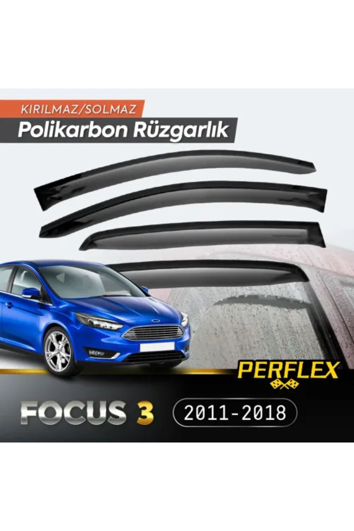 DENİZ Polikarbon Kırılmaz Rüzgarlık V2 Mugen Fiat Linea Mugen Ford Focus 3 2011-2018