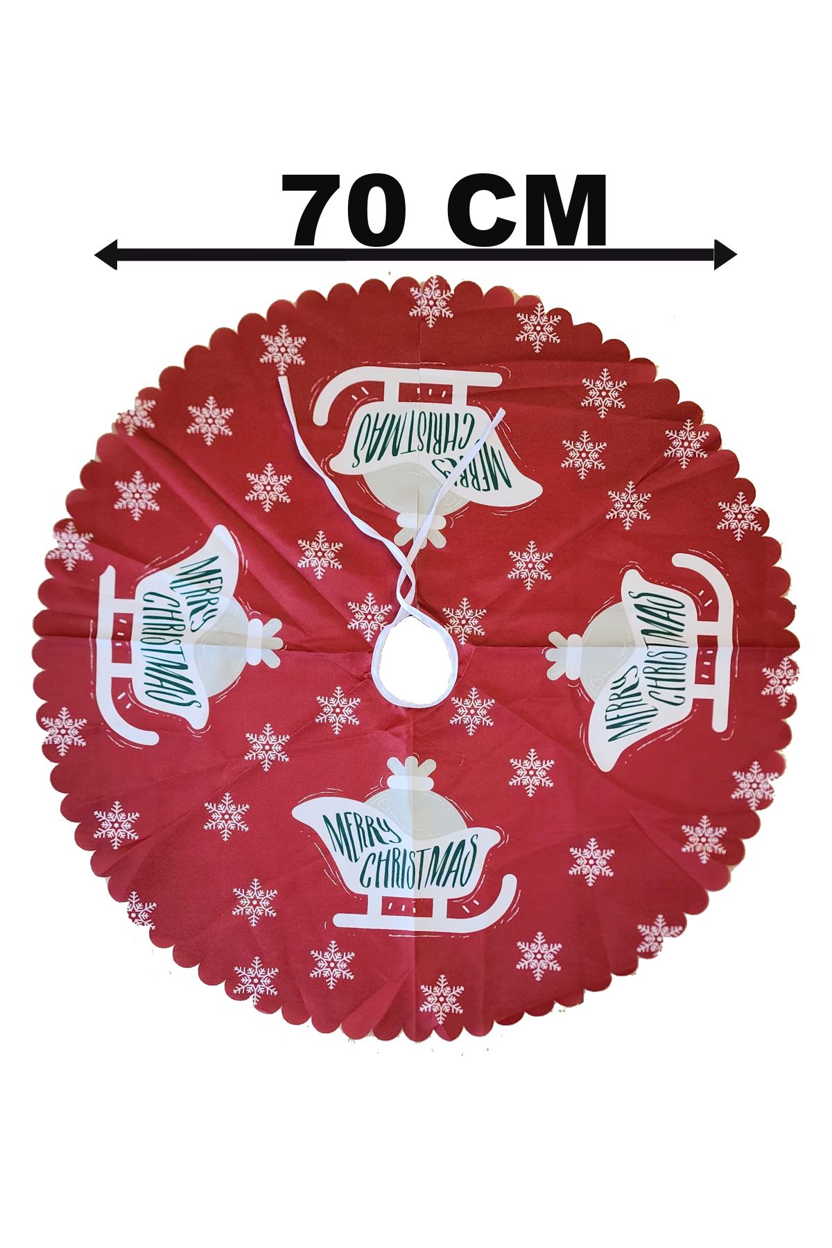 Parti dolabı-Red Merry Christmas New Year Tree Skirt and Drape - Decorative Underlining 2