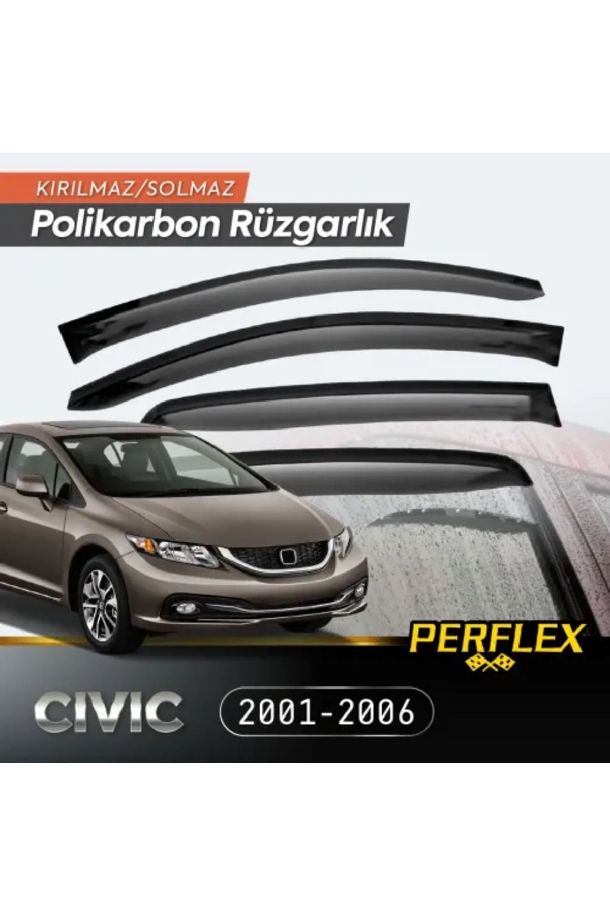 DENİZ Polikarbon Kırılmaz Rüzgarlık V2 Mugen Honda Civic 2012-2016