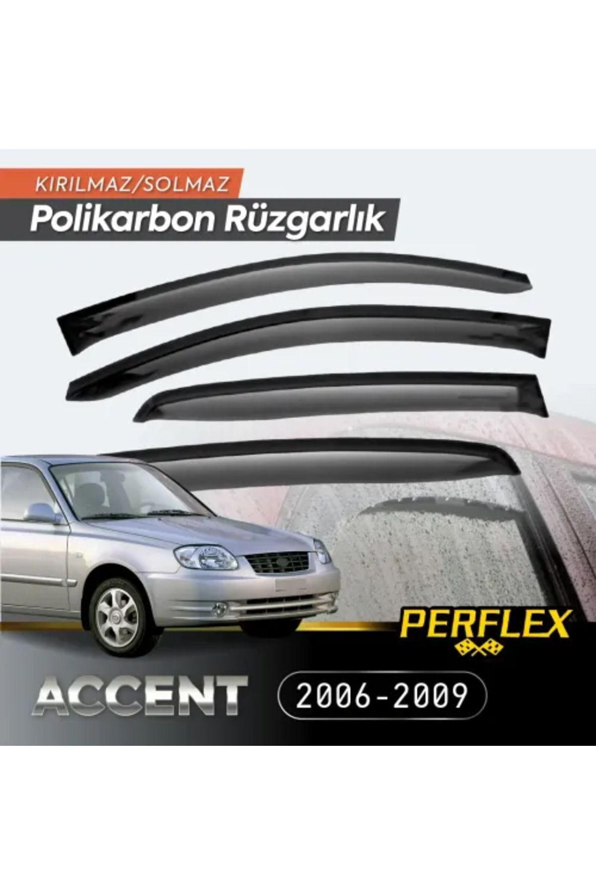 DENİZ Polikarbon Kırılmaz Rüzgarlık V2 Mugen Hyundai Accent 2006-2009