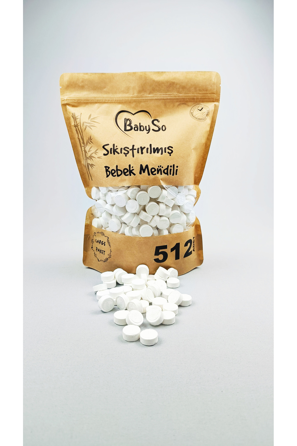 BABYSO Sıkıştırılmış Bebek Mendili 1024 Adet Paket fotoğrafı 2 (önizleme)
