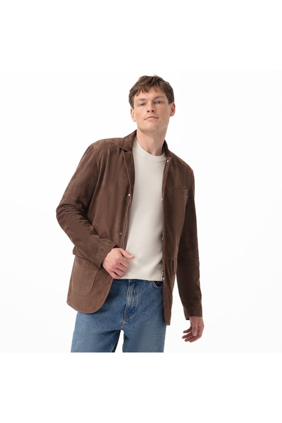 Desa-Ambrogio Brown Men's Suede Leather Jacket 1