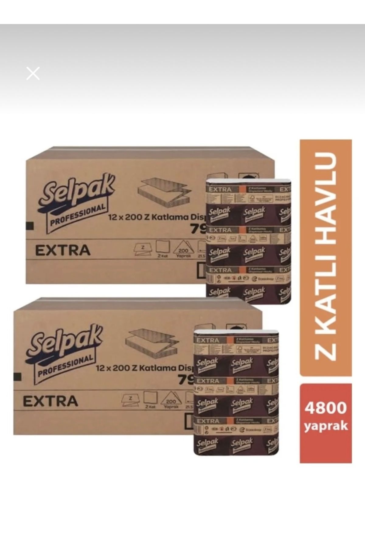 Selpak Professional Professional Extra Z Katlama Dispenser Havlu  24 rulo x 200 yaprak  4800 adet