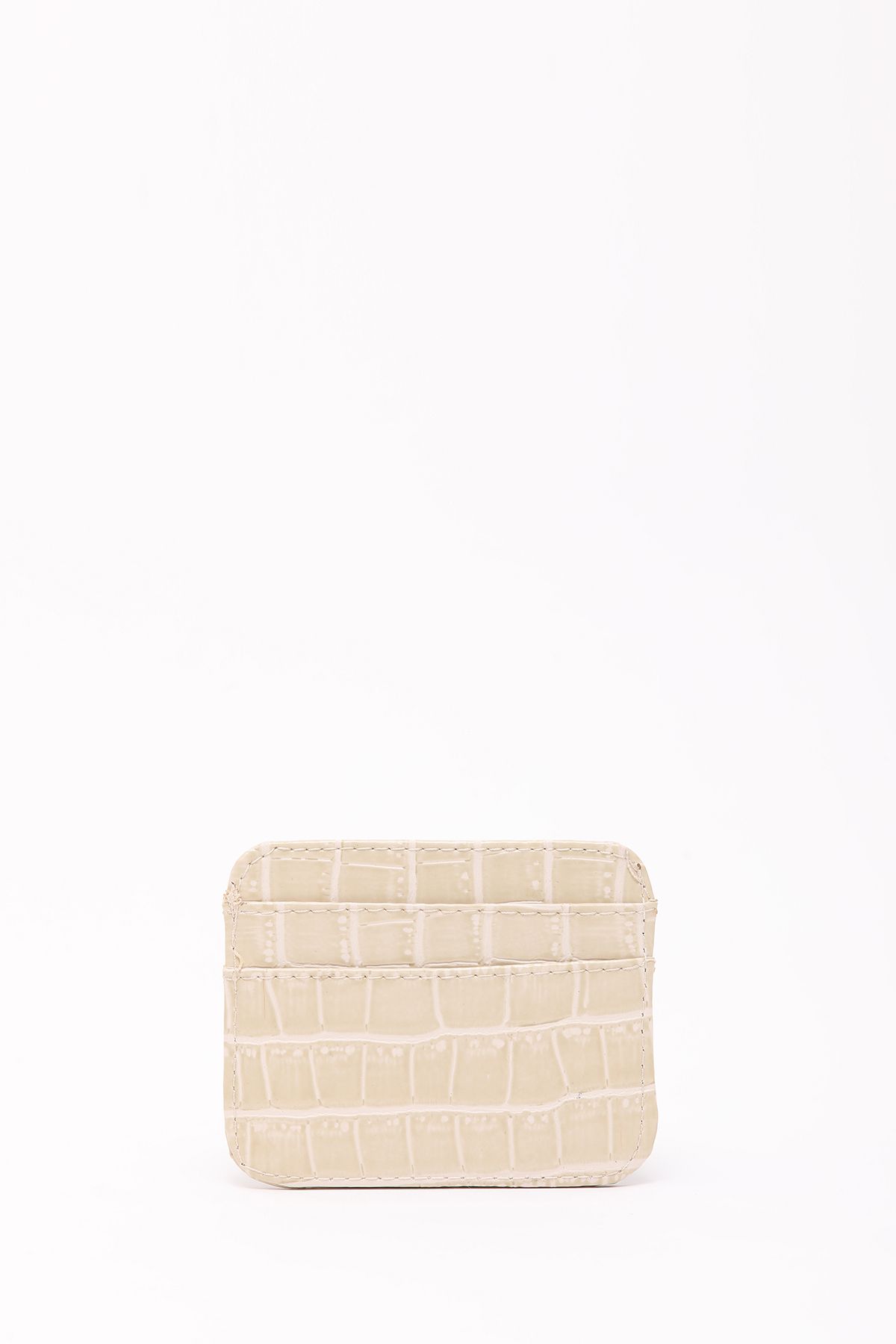 SHAKA-Shk181 Cream Crocodile Faux Leather Unisex Card Holder with 4 Card Holders and Coin Compartments 2