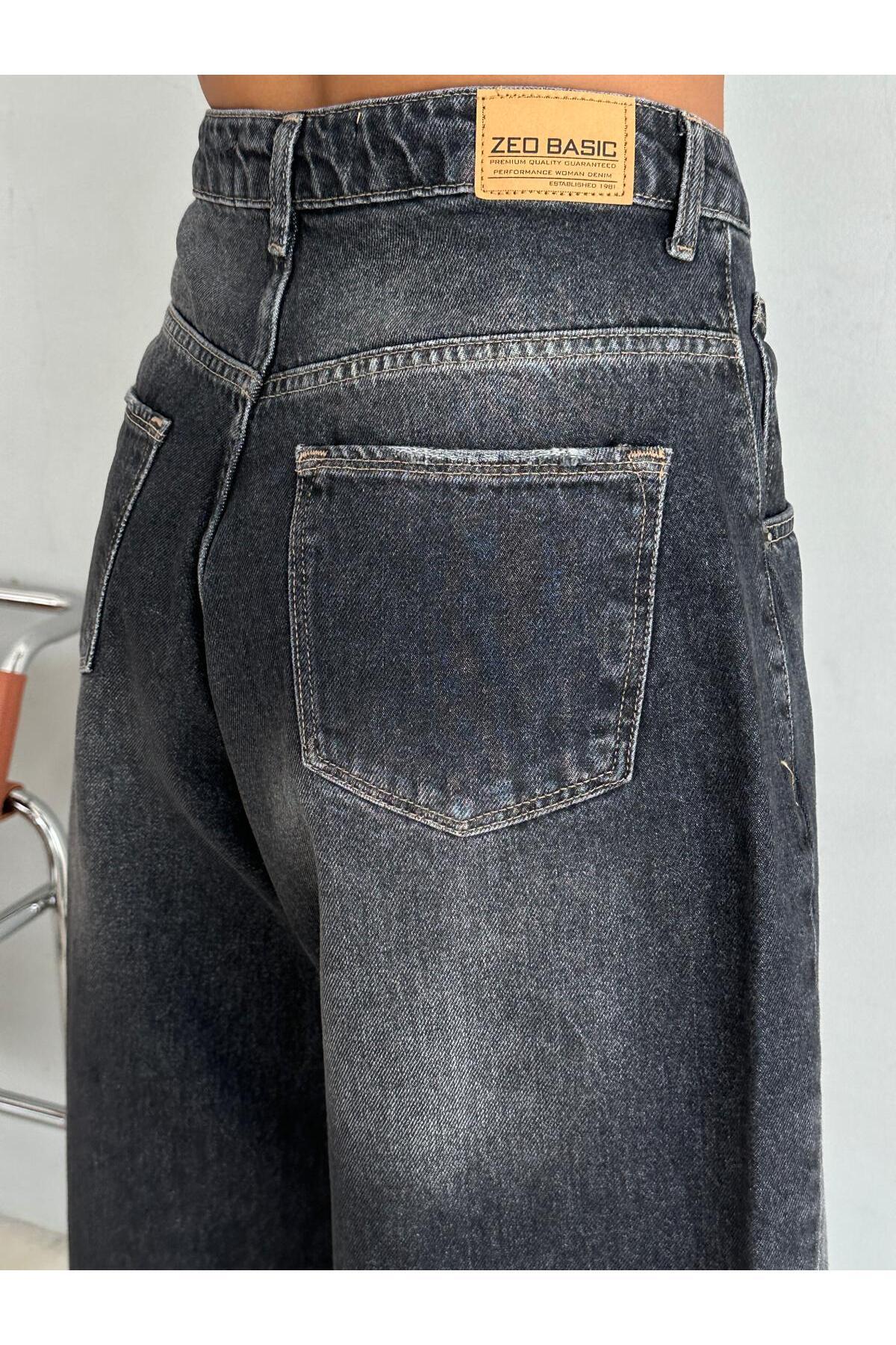 Zeo Basic-ZEO BASIC FÜME PALAZZO FİT JEAN ШТАНИ 6