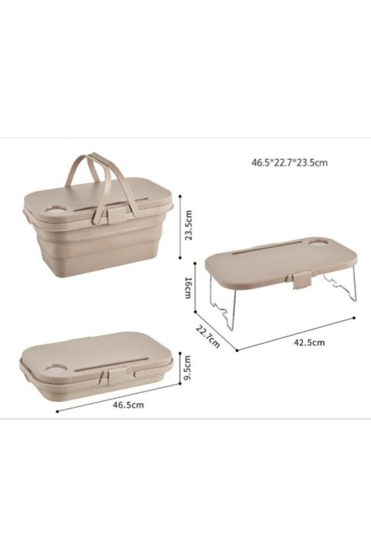 GÜNAY HOME-Portable Picnic Table and Basket Set 3