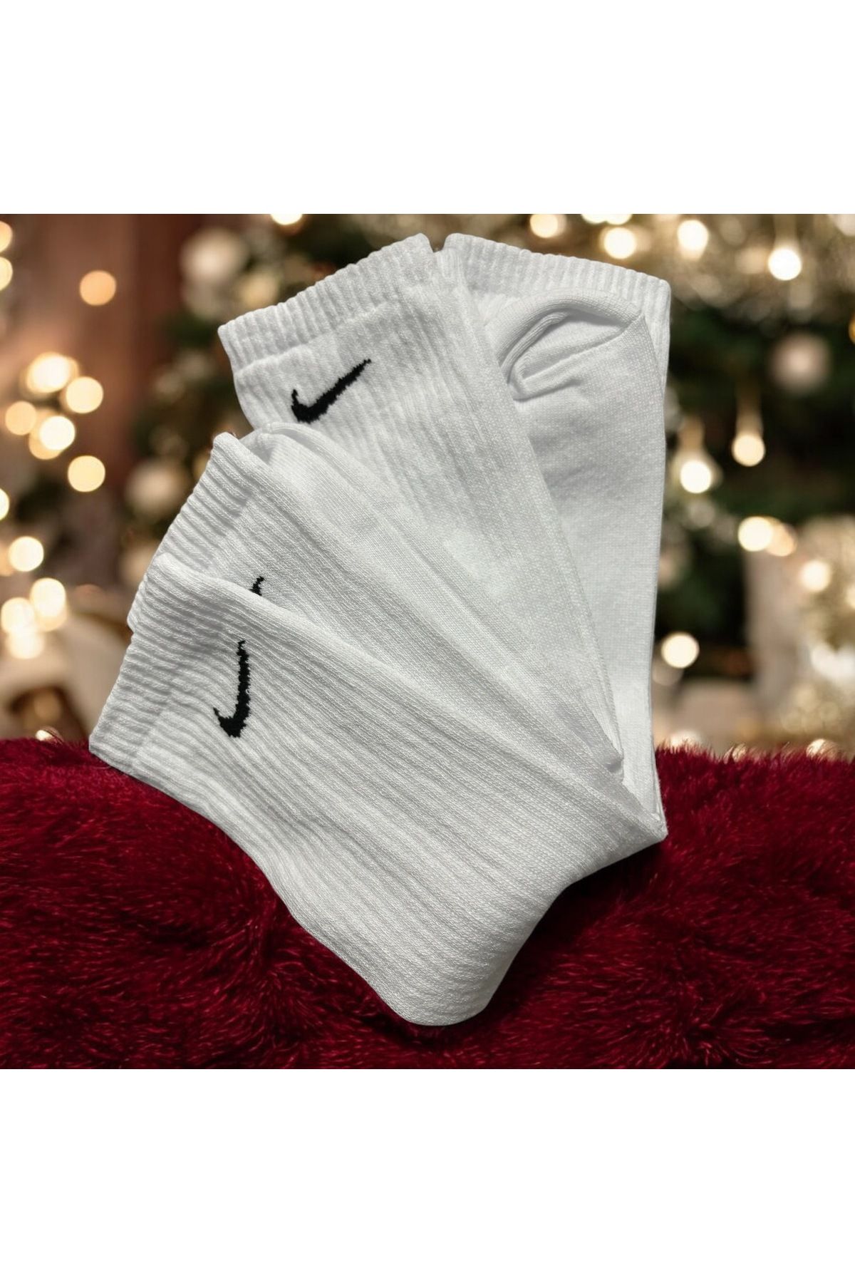 MESUT-3 Pairs White Long Unisex Cotton Socks 1