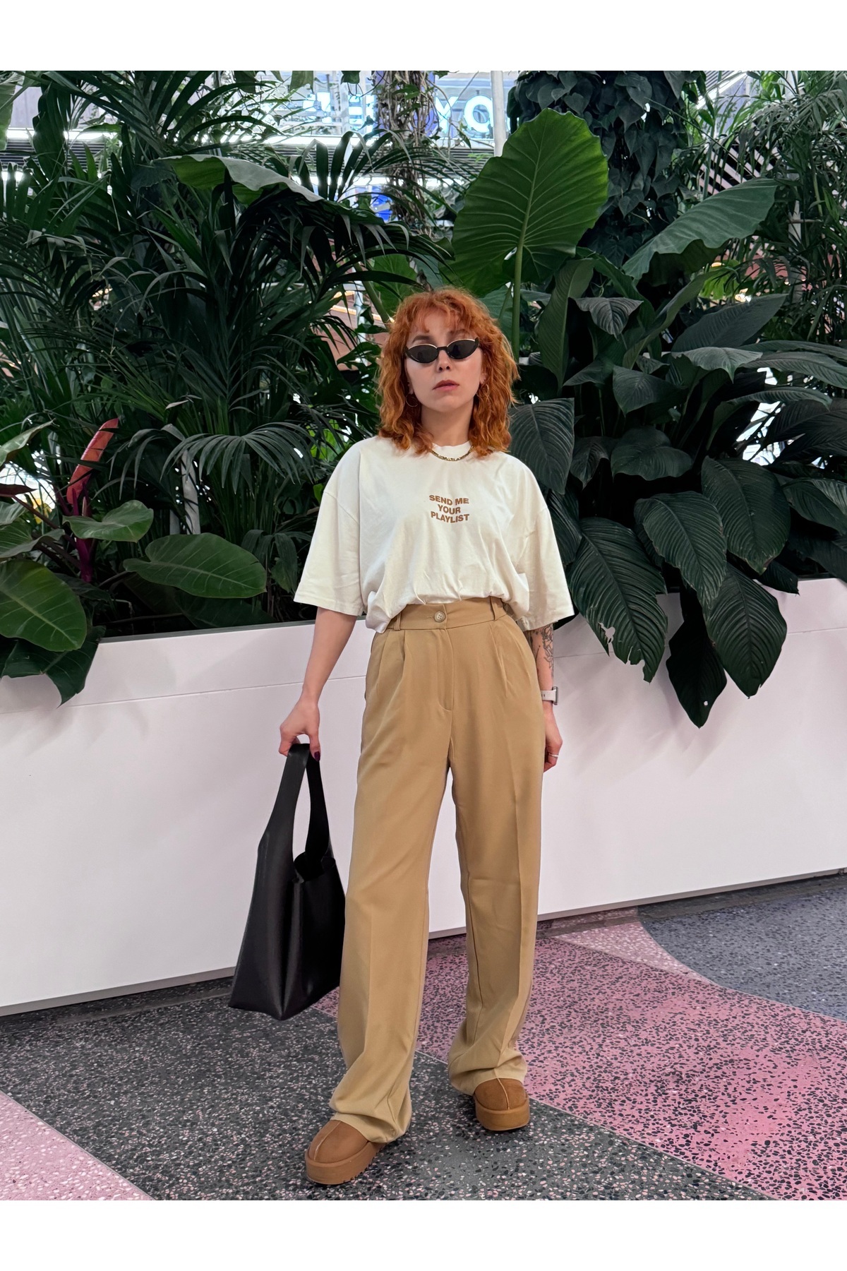 Bak'ap-Premium High Waist Pleated Plaszo Fabric Pants 1