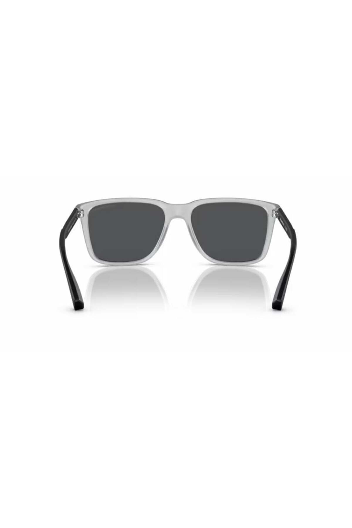 Emporio Armani-Matte Trasparent Grey Sunglasses 4047 3