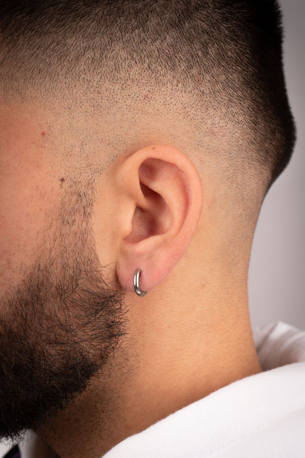 Piercing Market Steel & Silver-مجوهرات رجالية من الفولاذ المقاوم للصدأ، تصميم خاص، أقراط دائرية أنيقة 3