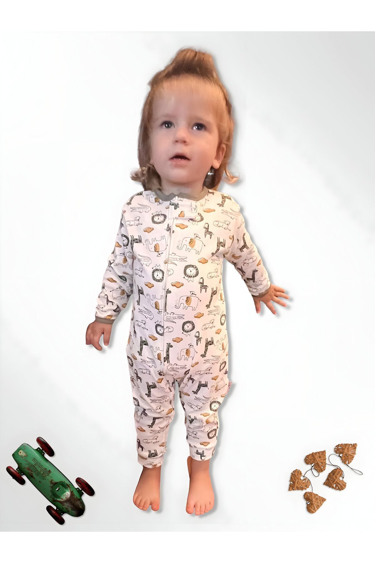 cloudkidclub Sevimli Safari %100 Doğal Pamuk Özel Kumaş 3'lü Bebek Tulum 0-18 Ay (ERKEK/KIZ) fotoğrafı 4 (önizleme)