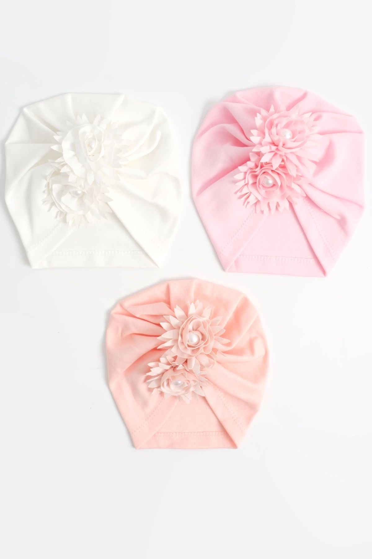 LOGO AKSESUAR-Baby Girl Floral Cotton Bonnet 3