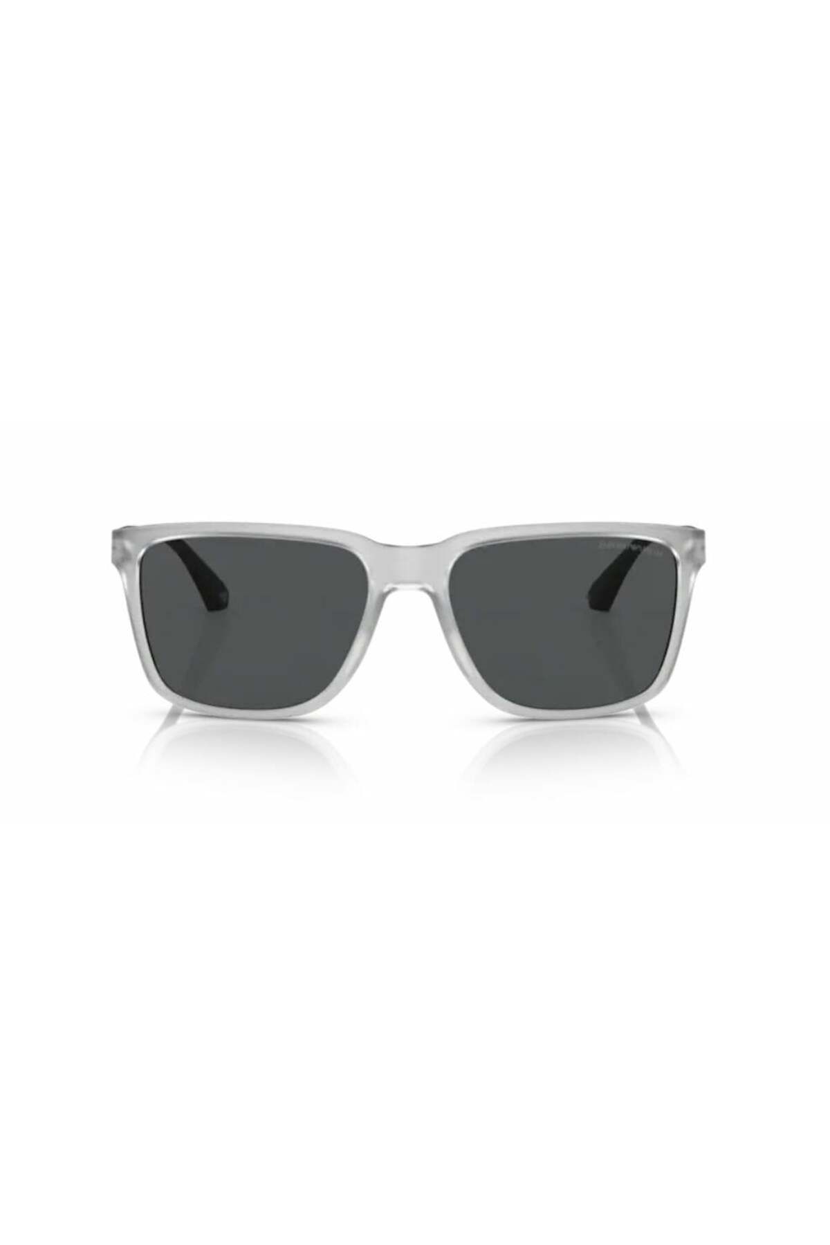 Emporio Armani-Matte Trasparent Grey Sunglasses 4047 4