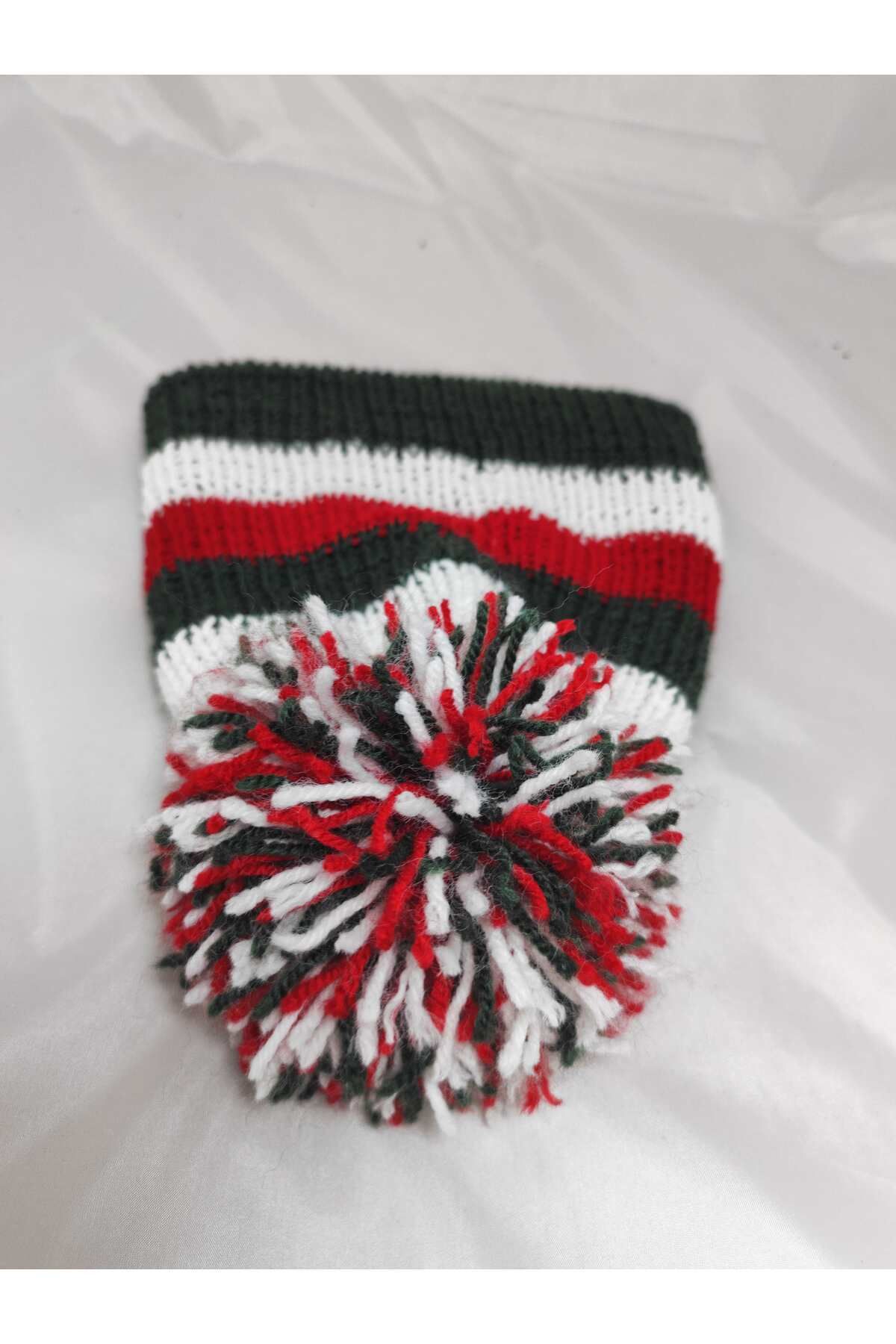 drt tasarım-Hungary Flag Themed - Double Layer Pompom Beret Rakoczi Tekirdağ Hand Knitted 8
