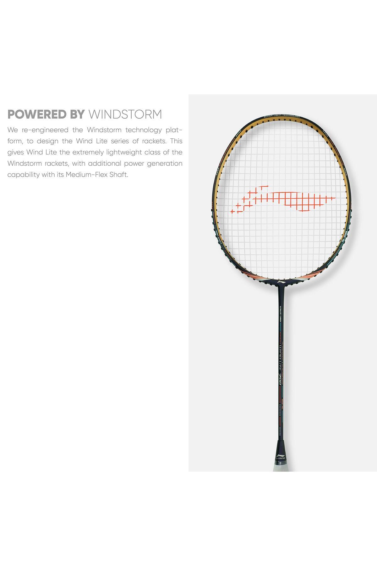 Li-Ning-Wind Lite 700 Carbon Fiber Strung Badminton Racket with Free Cover(Purple/Peach,Set of 1) 5