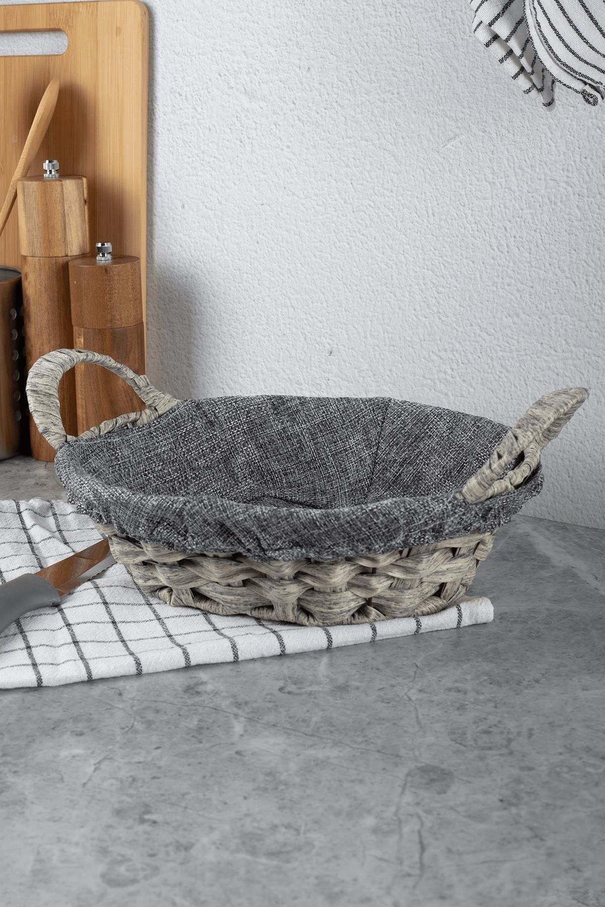 Perotti-Benito Gray Wicker Bread Basket 2