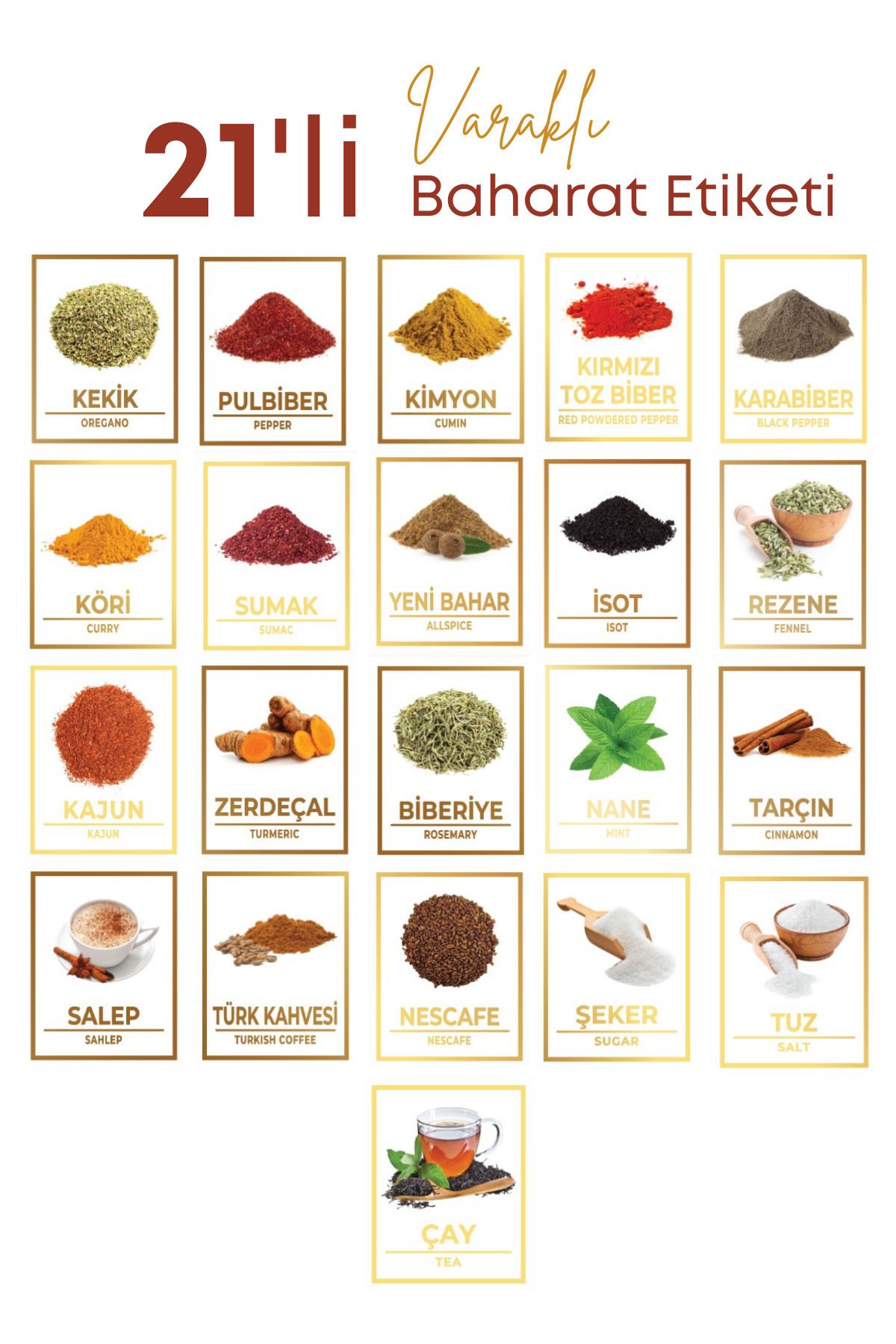 GRİMOR Life-8-Piece Label Self-Adhesive Square Spice Rack Set with Stand Locking Spoon 400 Ml-Smoked 7