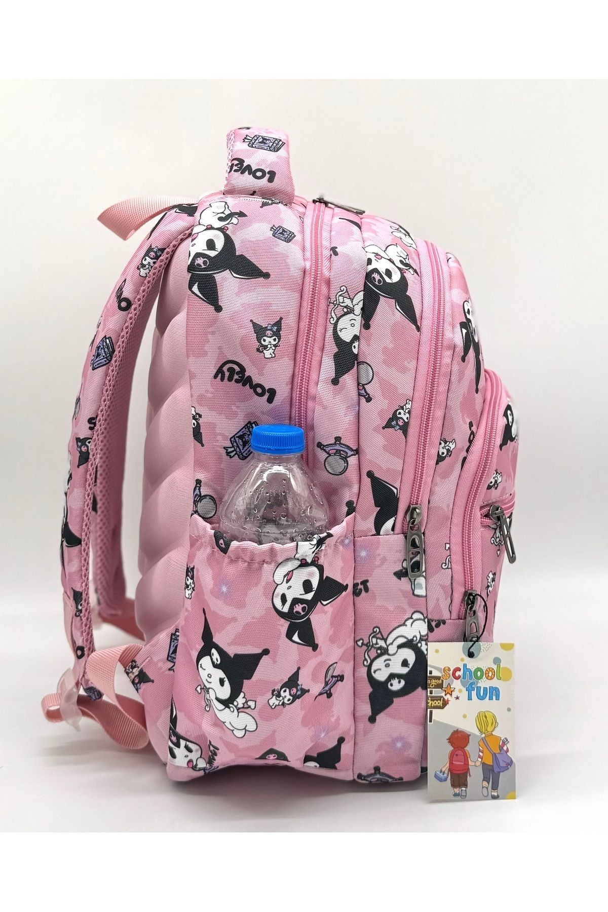 Bevitton-Character Printed Modern Girl's Primary School Bag Orthopedics Set of 3 Powder Primary School Bag 5