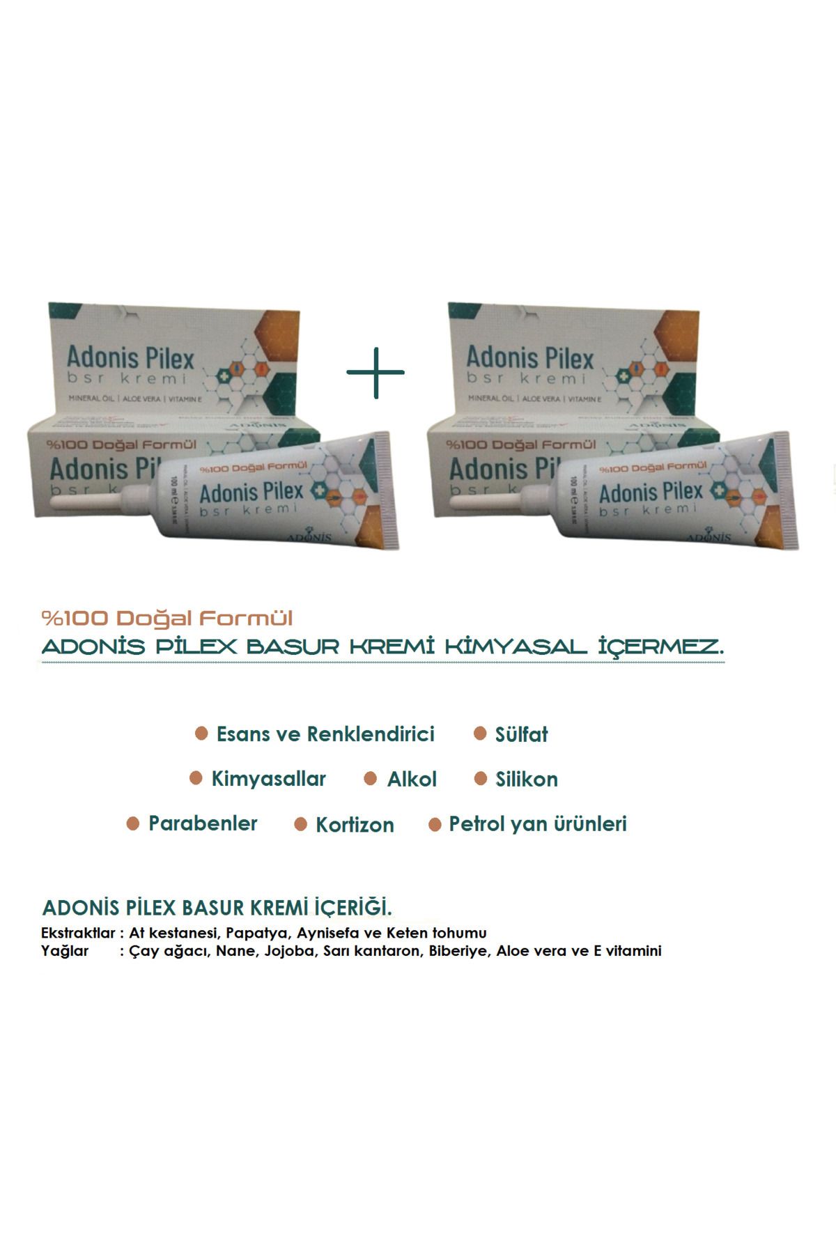 Adonis Pilex H.emoroid (B.ASUR) Kremi 2'li Set ( 2 Adet X 100 ml )