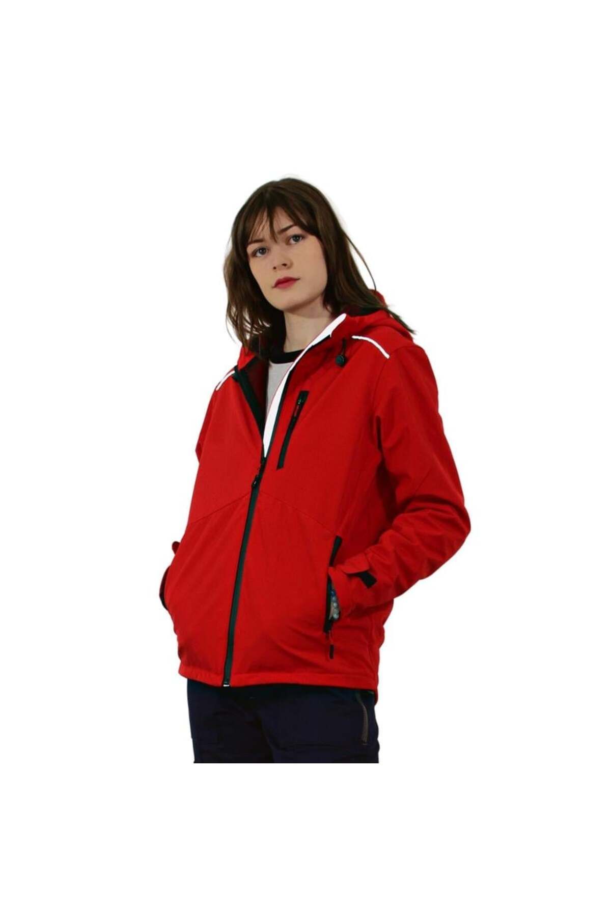 PERSMONT SOFTSHELL PLUS KAPÜŞONLU MONT KIRMIZI XL