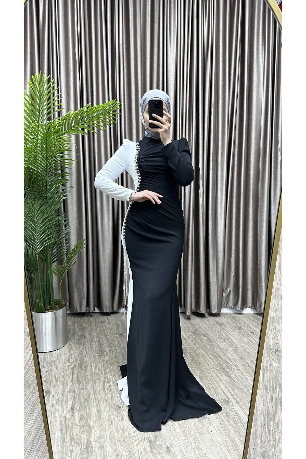 MERA outlet-Irem Fish Hijab Evening Dress 3