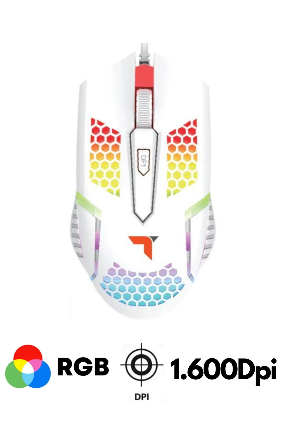 Sarftech USB Kablolu Argonomik Tasarım 1.600Dpi  RGB Aydınlatmalı Gaming Oyuncu Mouse