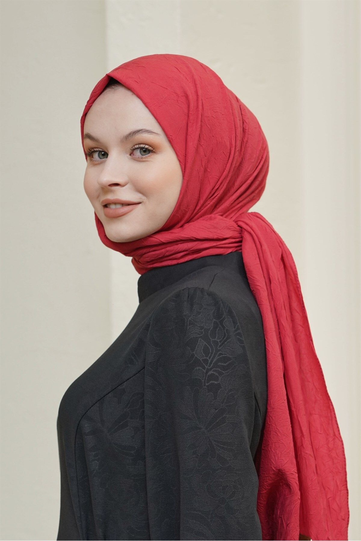 Sima-Pomegranate Flower Loryan Scarf Viva Crush Lycra Shawl 1