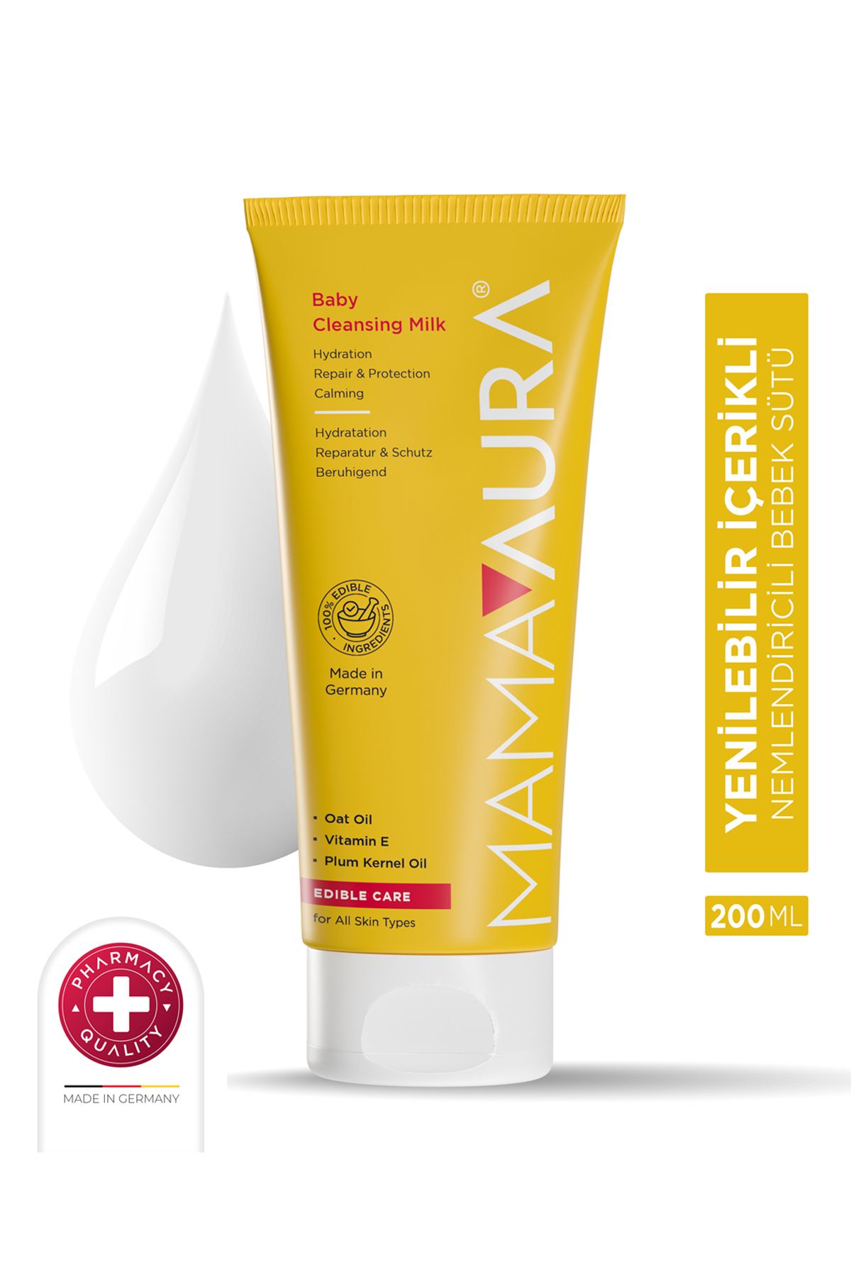 MAMAAURA Temizleme Sütü %100 Yenilebilir Içerikli - Baby Cleansing Milk 200 ml