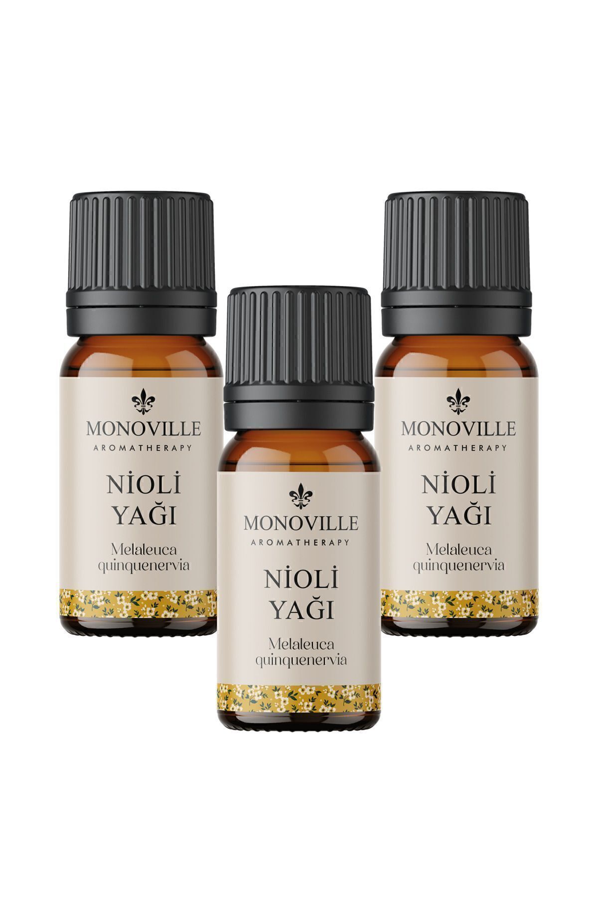 Monoville Nioli Uçucu Yağı 3'lü Set %100 Saf ve Doğal (Niaouli Essential Oil) 3x10 ml