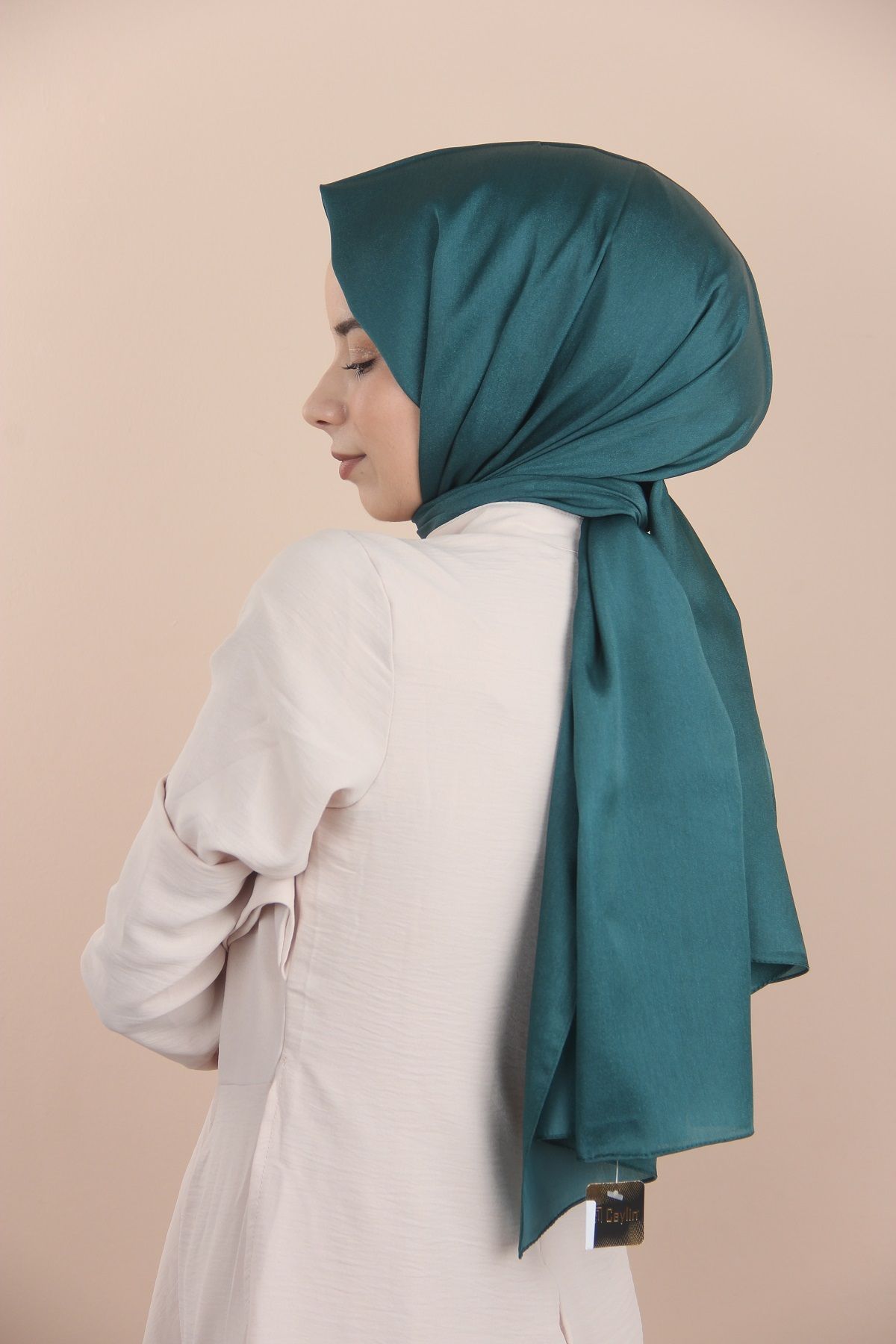 Siyane-Petrol Green Siyane Scarf Crystal Shawl 5
