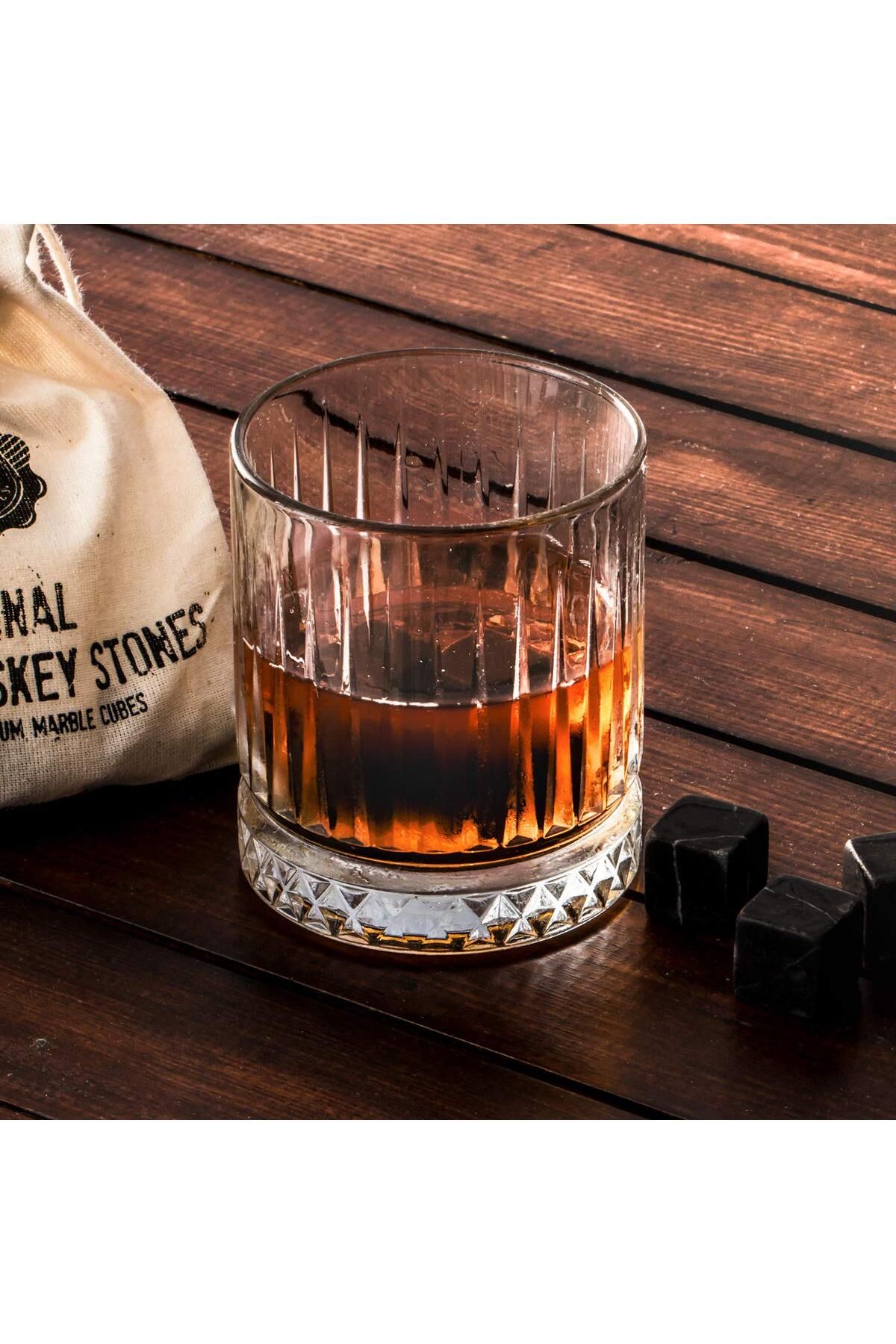 Hediyesepeti-Großes Glas und 12 Marmor-Whiskey-Steine – Exklusives Whisky-Geschenkset mit Samtbeutel, Geschenk für Väter 3