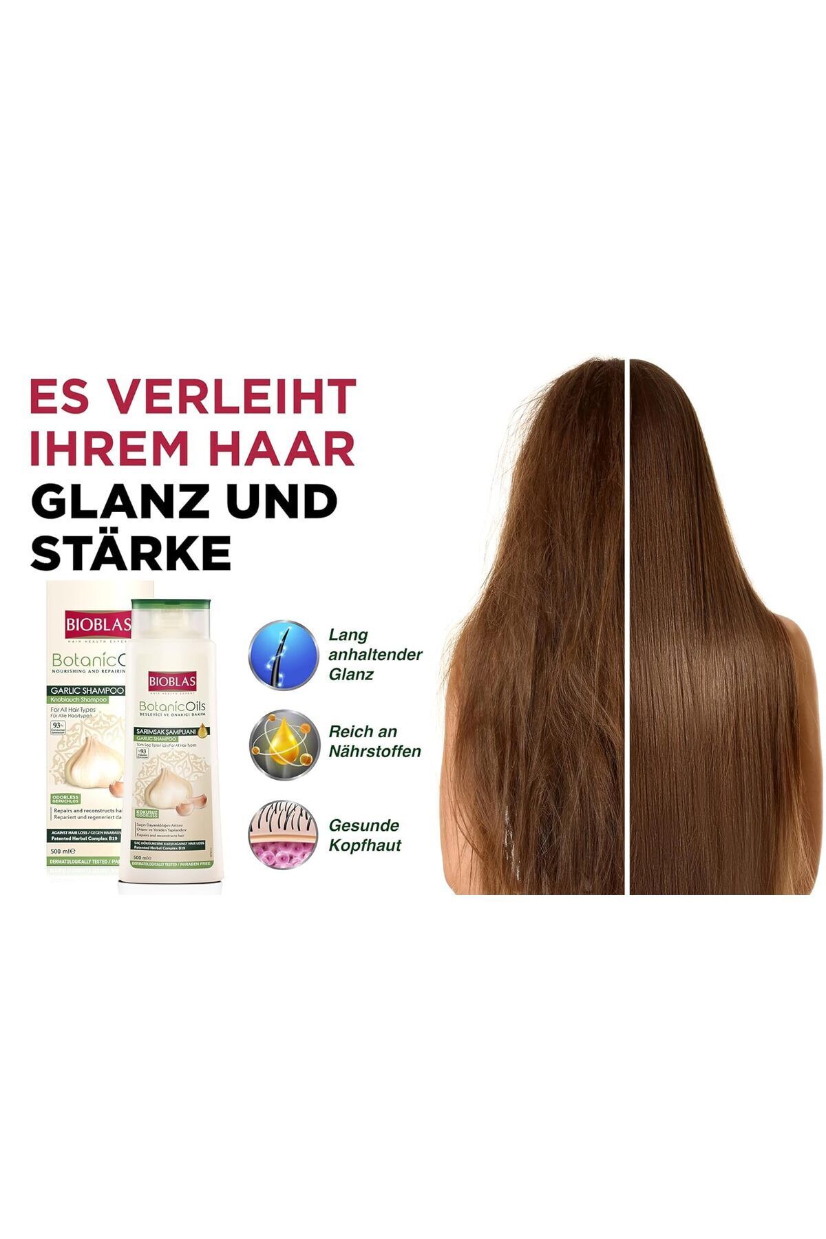 Bioblas-Knoblauch 500 ml Bioblas – Geruchlos- und Anti-Haarausfall-Shampoo 3