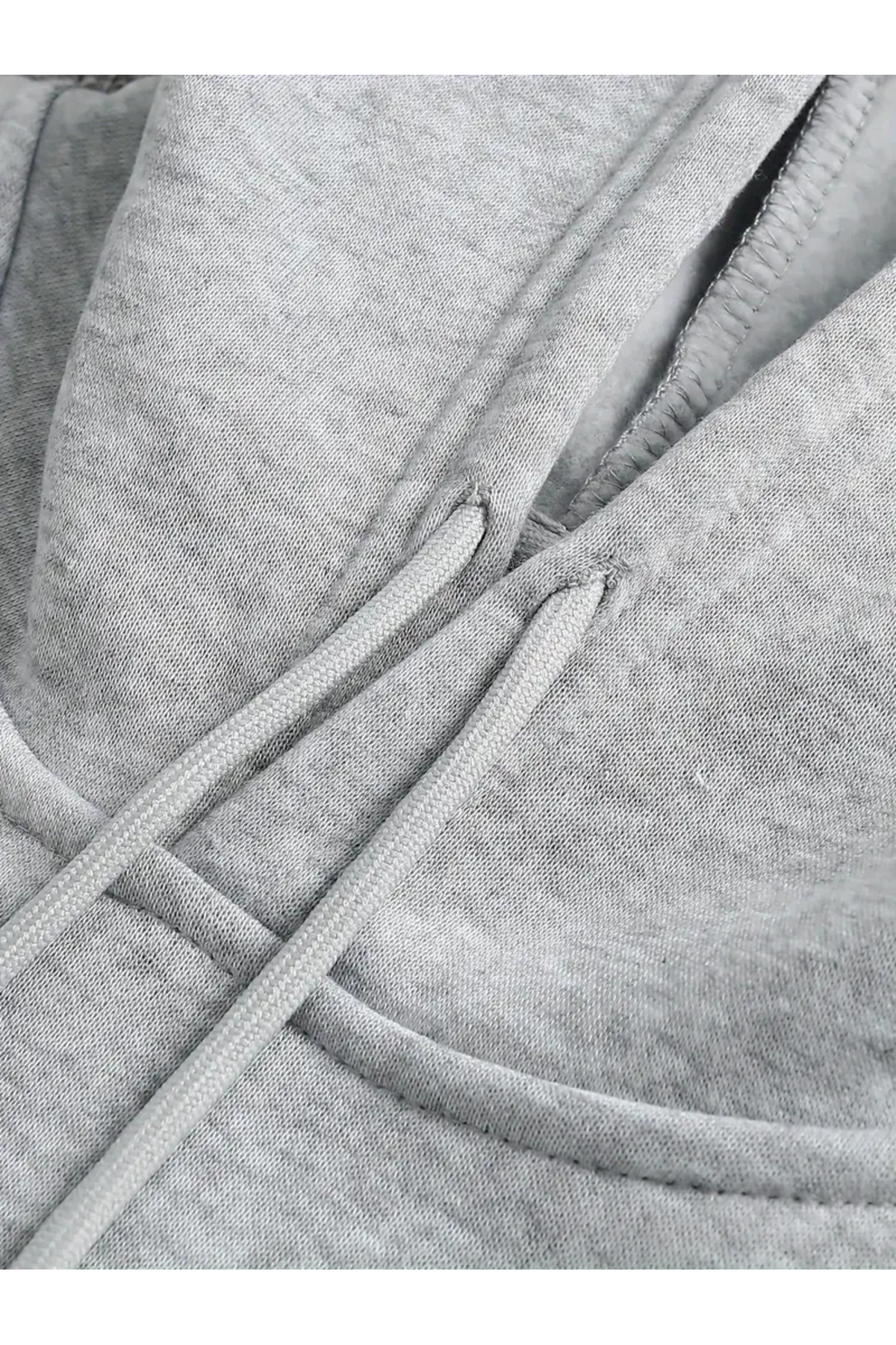 Pink Sky Baskılı Gri Oversize Kapşonlu Sweatshirt Hoodie görsel 3