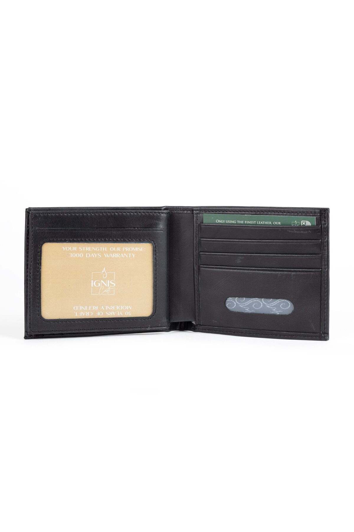 Ignis Craft-Black Genuine Leather Men's Wallet with Rfid Protection | Minimalist |   Companion Obsidian 3